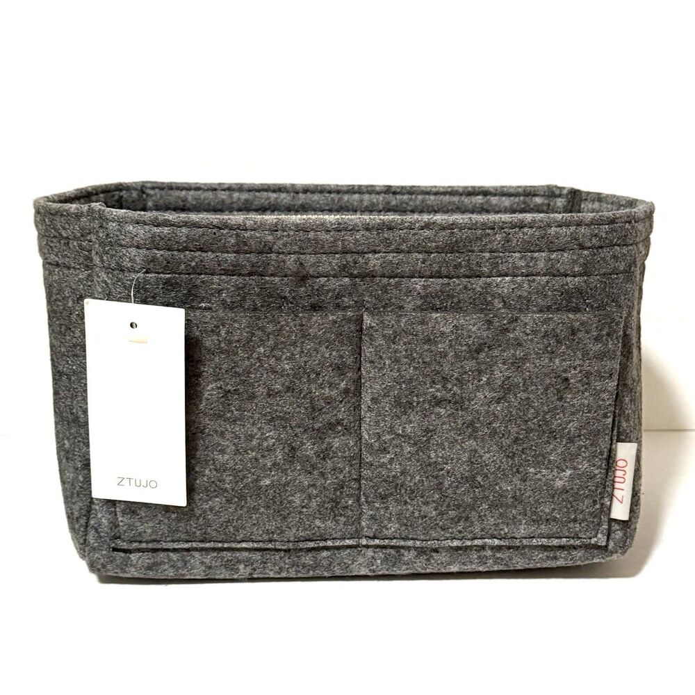 ZTUJO Purse Organizer Insert Felt Bag Organizer with Metal Zipper Handbag M